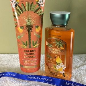 🌟NEW🌟 Bath & Body Works BBW Golden Mango Lagoon 2 piece Body gel & cream set